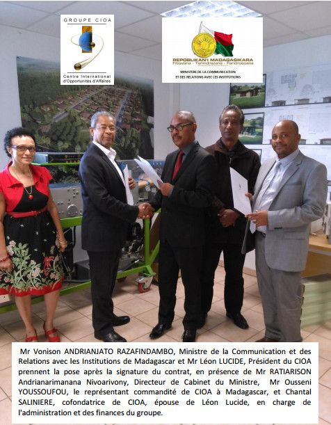 CIOA conclut un contrat de 10 M€ avec l'Etat de Madagascar